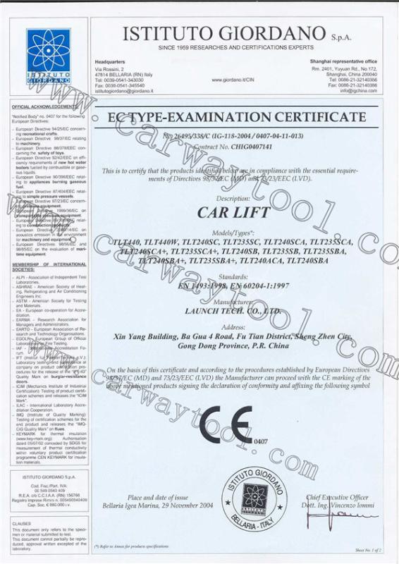 CE - Guangzhou Chezhidao Automobile Equipment Co., Ltd.