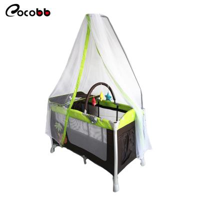 China Modern Playpen High Quality Travel Cot Newborn Small Bed Combo Wakers Upholstered Baby Crib With Mosquito for sale