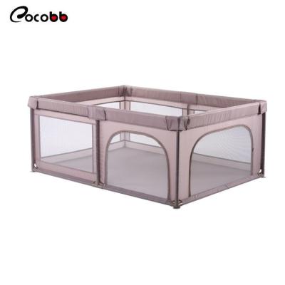 China Extra Large Indoor Outdoor Metal Playard Tall And Safety With Anti-Slip Base Playpen Pen Baby Fence Playground Playpen for sale