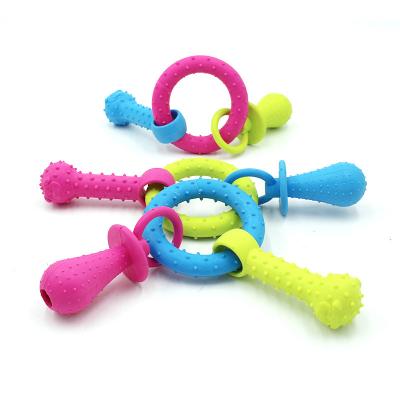 China Mini Pet TPR Pacifier Toys OMPET Dog Chew Toys Rubber Tooth Stocked Cleaning Toys For Small Large Dogs Pet Shop Supplies Pet Product for sale