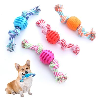 China Stocked OMPET Bite Knot Ball Rope Dog Chew Double Toy Cheap High Quality Durable Price Stuffed Dog Toys For Dogs for sale