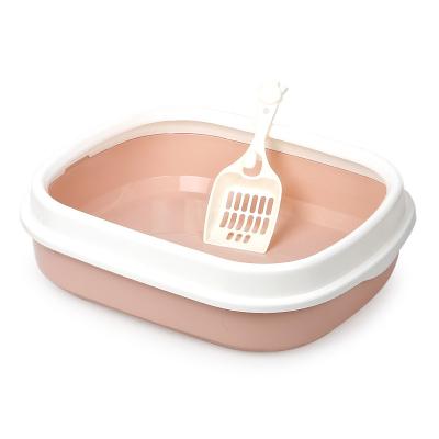 China OMPET Cat Pet Products Cleaning Closed Plastic Prevent Pulling Out Cat Toilet Box Trays with Scoop Cat Litter Box for sale