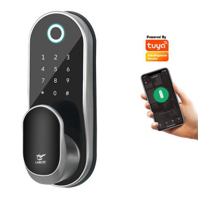 China 2020 New Tuya Home Free App Home Free App Electronic Keyless Fingerprint Deadbolt Reversible Door Lock WiFi Smart Card Digital Hand Code for sale