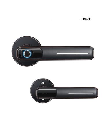 China Bestselling Home and Office Security Fingerprint Door Handle Lock Smart Biometric Mechanical Key Electronic Lock Built-in Screen for sale