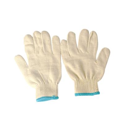 China 7 Gauge Polyester String Hand Cotton Gloves Comfortable Industrial White Knitted Gloves for sale