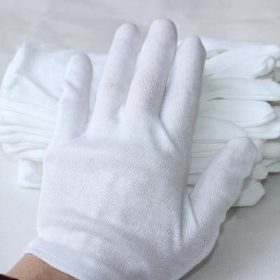 China Cheap White 100% Pure Cotton Army Bleached White Ceremonial/Church Parade Knitted Clean Cloth Gloves Guantes for sale