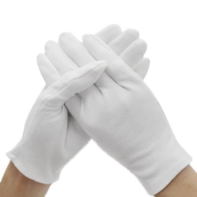 China Hot Sale Natural Organic Reusable Soft White Plain 100% Unisex Gloves Cotton Work Hand Safety 18g Breathable Stretch Abrasion Resistant Military Uniform for sale