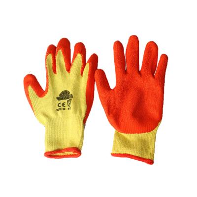 China 15 Gauge Private Label Custom Logo Comfortable Orange Work Textile Flex Gloves With CE Certificate Guantes for sale