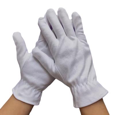 China Plain Cotton Gloves For Sleep White Biodegradable Cotton Ceremony Working Gloves With Elastic Band Protection Finger Jewelry Quality Guantes Testing Gloves for sale