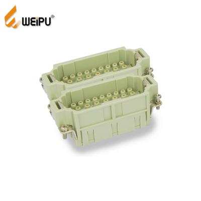 China WEIPU HEE-064 16A 64PIN 500V Power Crimp Inserts Wire Circular Heavy Duty Harting Connector for sale