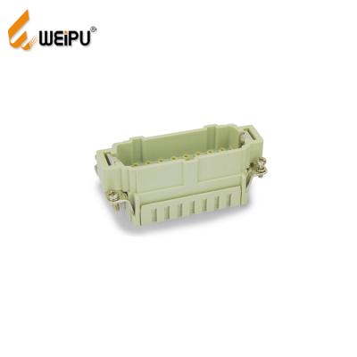 China Power WEIPU HE-016 16A 500V 16Pin Heavy Duty Heaby Duty Copper Female Contact PE Crimp Industrial Brass Cable Connector for sale