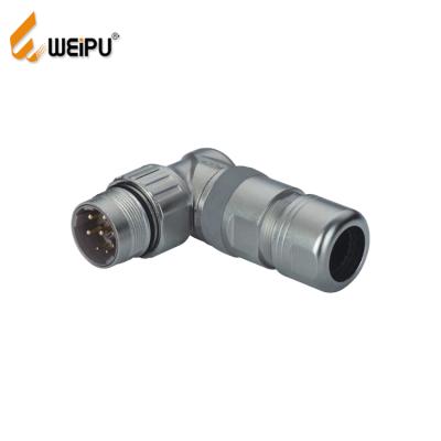 China WEIPU M23 Power Series Angled Electrical Connector IP67 6 8 PIN Male Female Contact Cable Connector for sale