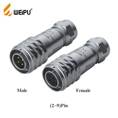 China Power WEIPU China Male Female Cable Plug Circular Connector 3pin 4PIN IP67 5A From Factory for sale