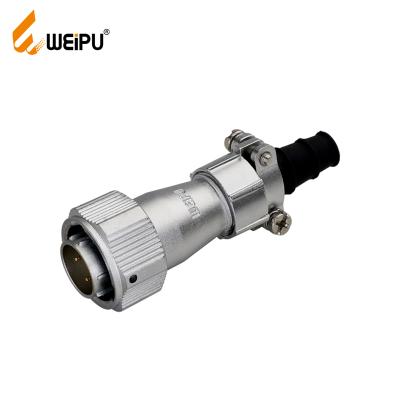 China WEIPU Power Metal Connector IP65 5A 2pin 5pin Circular Wiring Connector With Cable Presser Plate for sale