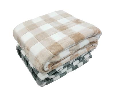 China Custom Cobertor Wearable Manta Plush Plaid Cotton Cashmere Throw Blanket For Bed for sale