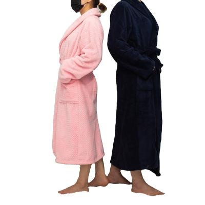 China Wholesale Super Soft QUICK DRY Flannel Fleece Hotel Cheap Bathrobe Adults for sale