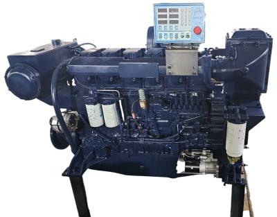 China Water-cooled Safe and Reliable Cheap 350 HP Weichai Marine Diesel Engine with Transmission WD12C350-18 258kw 1800 RPM for sale