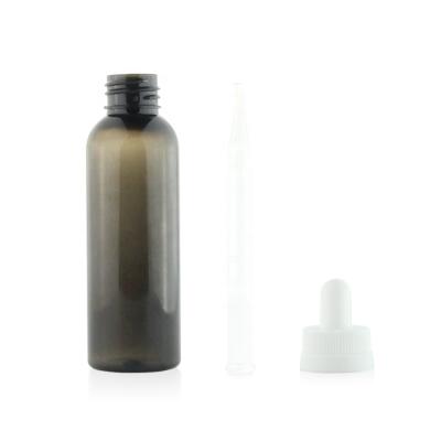 China Chemical Factory 60ml Boston Round PET Black Eliquid Oil Dropper Bottle for sale