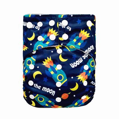 China Goodbum One Size Printed Reusable Fit About 3-15kg Baby Bamboo Fiber Baby Cloth Diaper Pocket Adjustable Diaper for sale