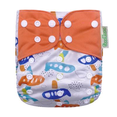 China Printed Reusable Mesh Cloth Baby Diaper With Double Gussets Baby Cloth Diapers for sale