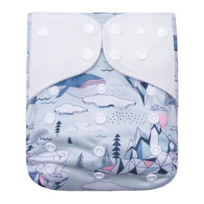 China New Design One Size Baby Cloth Printed Reusable Cloth Diaper for sale