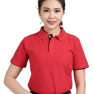 China 100% Cotton Polo Shirt Printed Golf Shirts Office OEM Design QUICK DRY Women's Uniform T-shirt for sale