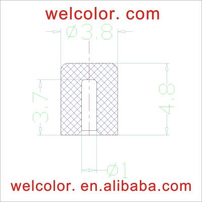 China Metric Safe Silicone Rubber 3.5mm Hole Caps Seal Straight Pillar Pipe Plug 3.8 5/32