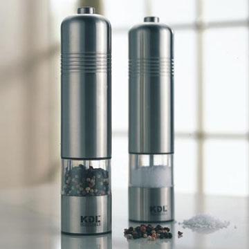 China China source sustainable manufacture manufacturersstainless steel electric salt and pepper grinder with light with base for sale