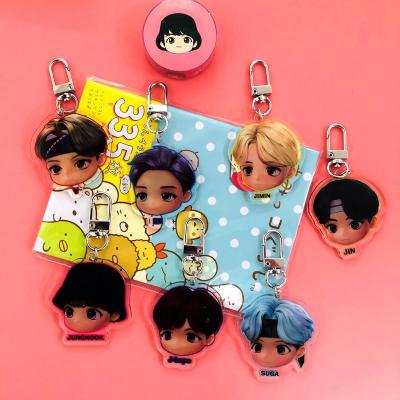 China TinyT Q Plastic Version Wholesale Kpop Bangtan Boys Acrylic Key Chain for sale