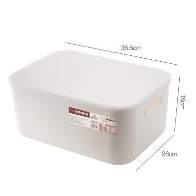 China High Quality Viable Plastic Stackable Organizer Container Plastic Storage Box Trash Cans With Lids Storage Basket For Kitchen Bathroom for sale