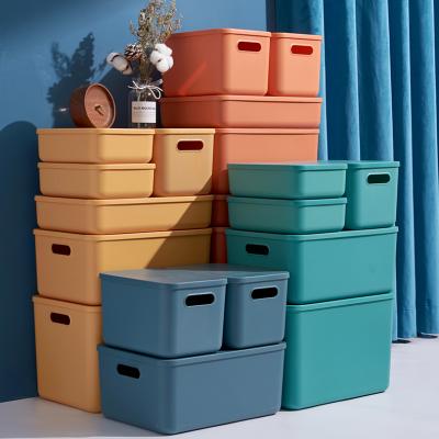 China Minimalist OEM Living Room Square Trash Cans ABS Storage Box Set Multifunctional Stackable PP Storage For Plastic Storage Boxes for sale