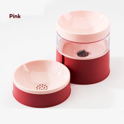 China Automatic Pet Automatic Bowls and Feeders Increased Neck Protector Cat Bowl Water Food Dual Function Automatic Cat Feeder for sale