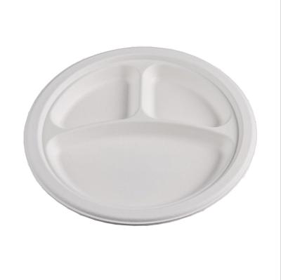 China Non-toxic Environmental Health No Smell Factory Sale Widely Used A Round Paper Plate With Three Squares for sale