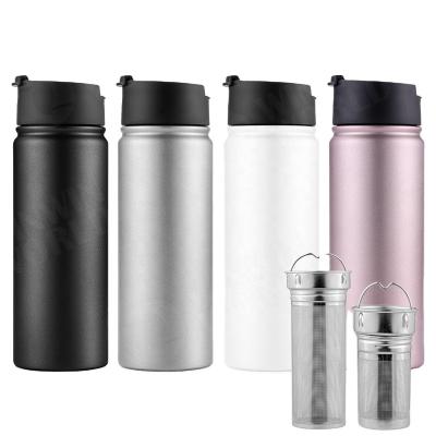 China Stainless Steel Tea Infuser Travel Thermo Viable Mug Insulated Coffee Mug With Strainer Tea Tumbler Infuser Bottle For Loose Leaf Tea for sale