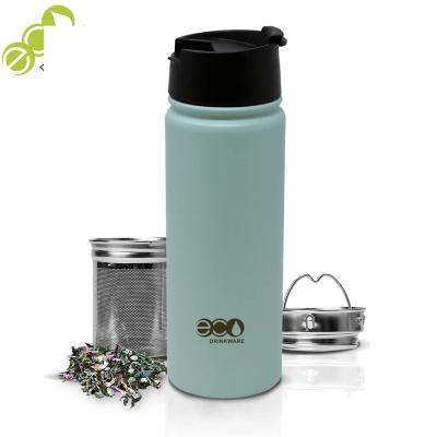 China Sustainable Amazon top18oz 32OZ Double Wall Insulated Stainless Steel Water Bottle with Stainless Steel Tea Infuser for Detox Tea On-The-Go for sale