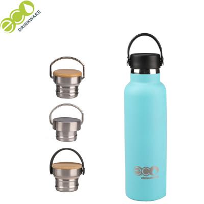 China GV014 Sustainable No Min Double Wall Stainless Steel Sports Water Bottle Bamboo Sports 500ml 18/8 Flask for sale