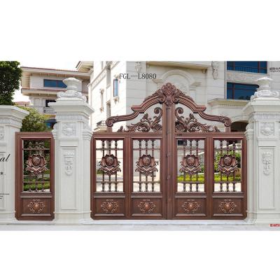 China Easily Assembled Automatic Swing Driveway Gate Yard Garden Gates Gate Cast Aluminum Yard Gate for sale