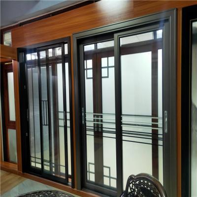 China Good quality e modern aluminum thermal break slide window and door with double glass for sale