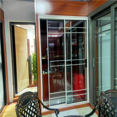 China Easily Assembled Modern Custom Design High Security Sliding Door , Double Frame Aluminum Alloy Glass Narrow Sliding Glass Door for sale