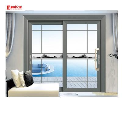 China Windproof Double Glazed Aluminum Sliding Door For Hotels And Families for sale