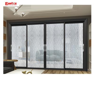 China Easily Assembled Alloy Sliding Door Floor Double Leaf Glass Door for sale