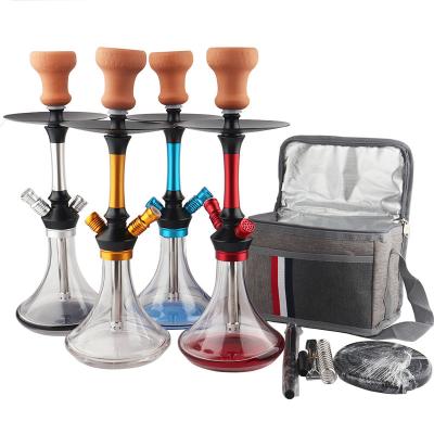 China Portable Aluminum Hookah Glass Hookah Handbag Hookah Set Shisha for sale