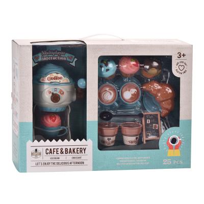 China Educational Kitchen Toy Sets Pretend Play Cafe Toys Kitchen Set Coffee Machine Toy for sale