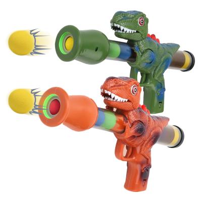 China Toy Ejection Dinosaur Gun Electronic Light Up Dinosaur Toy Blaster Firearm with 6 Bullets T-Rex Howl Sound for sale