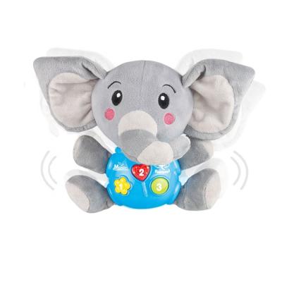 China Grow Sounds Awareness Ability Soothe Sleeping Plush Elephant Music Soft Cute Stuffed Baby Luminous Toys Newborn Baby Musical Toys for sale