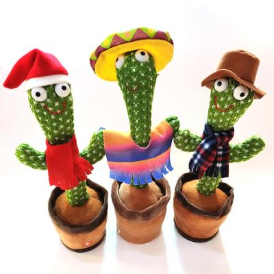 China Handsome & comfortable hot sales dancing cactus Toy Cactus Plush Toy Singing doll children's voice control music learning doll dancing talking cactus for sale