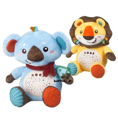 China Customized Bear Soothing Soft Animal Toy Baby Soft Plush Comfortable Toy With Music Projection Toy Cute Animal Plush Teddy Plush Baby Projector Music Comfort Plush Toy for sale