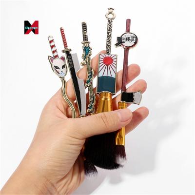 China Makes Apply Makeup Demon Slayer Metal Anime Makeup Brush Kimetsu No Yaiba Anime Customized Make Up Brushes for sale