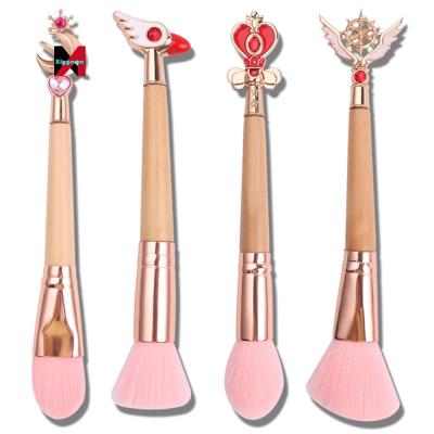 China Angular Blush Cardcaptor Sakura Bamboo Makeup Brushes Single Brush Face Makeup Brushes Logo For Girls Gift Custom Made for sale