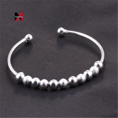 China New Fashion Silver Transfer Bracelet Durable Simple Soft Bead Opening Adjustable Women's Bracelet for sale